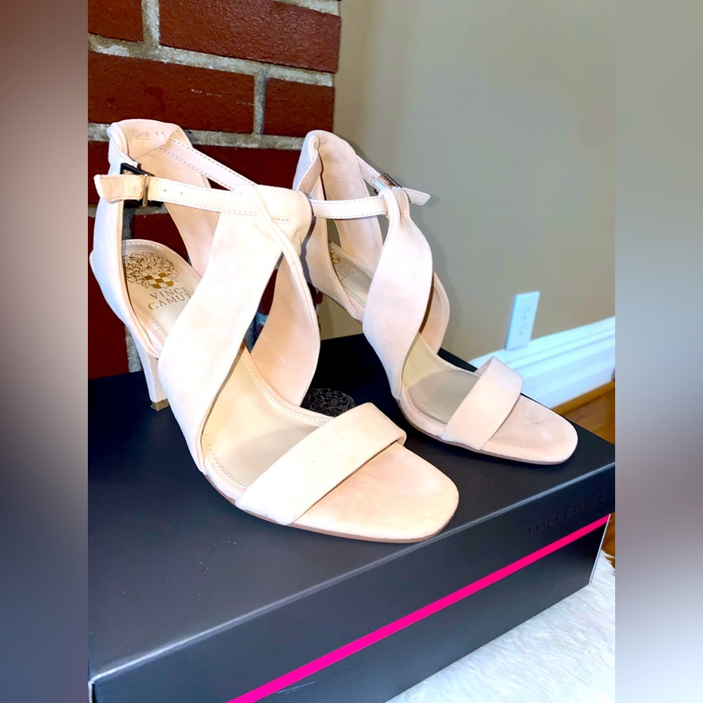 Vince Camuto Nude Suede Heels